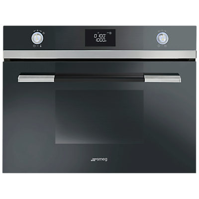 Smeg SF4120MN Linea Aesthetic Microwave Oven with Grill, Black Smeg SF4120MN Linea Aesthetic Microwave Oven with Grill, Black